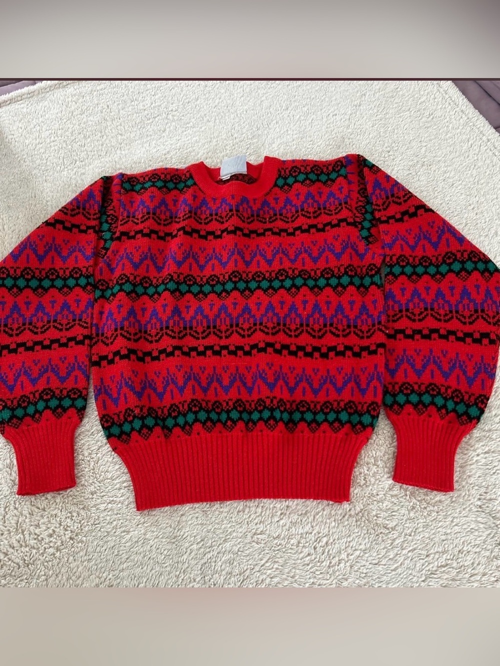 Vintage Kid's Patterned Sweater Size 12